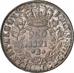 Moeda do Brasil: 960 Réis 1821 Bahia - Sobre 8 Reales México 1794 FM Cllll -Graduado pela NGC MS 61 -  Flor de Cunho - Prata 