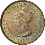 Moeda do Brasil: 500 Réis 1889 - Graduada pela NGC MS 61 - Flor de Cunho - Linda tonalidade colorida - Prata 