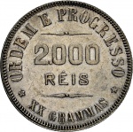 Moeda do Brasil: 2000 Réis 1907 - O ABERTO - Graduada pela NGC MS 63 - Flor de Cunho - TOP POP - Maior Graduação na NGC