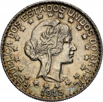 Moeda do Brasil: 2000 Réis 1913 - ES - Graduada pela NGC MS 61 - Flor de Cunho - Prata 