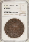 Moeda do Brasil: XL Réis 1774 - Graduada pela NGC VF 35 BN - MBC -  Segunda maior graduação - Acredito que mal avaliada - Cobre