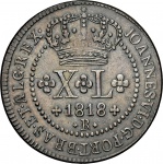 Moeda do Brasil: XL Réis 1818 Rio - Graduada pela NGC AU 53 BN - Soberba / Flor de Cunho - Cobre