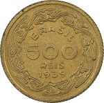 Moeda do Brasil: 500 Réis 1939 - Machado de Assis - Graduada pela NGC MS 65 - Flor de Cunho Excepcional 
