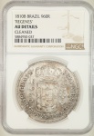 Moeda do Brasil: 960 Réis 1810 Bahia - Variante `REGENES` - Al P395b - Prata - Graduação NGC AU Det - Soberba / Flor de Cunho - Uma das mais difíceis Variantes da Bahia