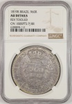 Moeda do Brasil: 960 Réis 1819 R - P477 -  Indicação no Slab do Recunho sobre 8R Potosi 1808 PJ - Prata - Graduação NGC AU Det - Soberba/Flor de Cunho 