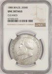 Moeda do Brasil: 2000 Réis 1889 - P659 - Prata - Graduação NGC UNC Det - Flor de Cunho 