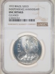 Moeda do Brasil: 20 Cruzeiros 1972  - Sesquicentenário da Independência - Al P724  - Prata - Graduacao NGC UNC Det - Flor de Cunho