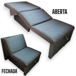 ALEDIR ESTOFADOS - SOFÁ-CAMA, LINHA BRASIL, ESTRUTURA EM MADEIRA E COMPENSADO COM ESPUMA ESTOFADA EM TECIDO. PÉS COM RODÍZIOS, MEDINDO FECHADA 85 X 80 X 90 CM E ABERTA 46 X 190 X 80 CM. APRESENTA MARCAS DO TEMPO, USO, DESGASTES E/OU PEQUENAS IMPERFEIÇÕES COMPATÍVEIS COM SUA UTILIZAÇÃO E ESTADO DE CONSERVAÇÃO, CONFORME FOTOS EXTRAS. INFORMAMOS AINDA QUE NÃO REALIZAMOS EMBALAGEM DE MÓVEIS, SENDO A RETIRADA, ACONDICIONAMENTO, PROTEÇÃO E TRANSPORTE DE TOTAL RESPONSABILIDADE DO ARREMATANTE E/OU TRANSPORTADOR CONTRATADO.