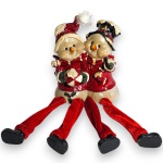 MONTEFIORI COLLECTION - GRUPO ESCULTÓRIO NATALINO, EXECUTADO EM RESINA E TECIDOS, REPRESENTANDO DOIS BONECOS DE NEVE COM TRAJES TEMÁTICOS, GORROS E CACHECÓIS COM TEXTURAS SIMULANDO NEVE, COM PERNAS FLEXÍVEIS E PENDENTES EXECUTADAS EM TECIDO AVELUDADO, MODELO TIPO SHELF SITTER, PRÓPRIO PARA APOIO EM PRATELEIRAS E ESTANTES, MEDINDO 26 X 11,5 X 7 CM. APRESENTAM MARCAS DO TEMPO, USO, DESGASTES, SUJIDADES, PEQUENAS AVARIAS E/OU IMPERFEIÇÕES COMPATÍVEIS COM SUA UTILIZAÇÃO E ESTADO DE CONSERVAÇÃO, CONFORME FOTOS EXTRAS. 