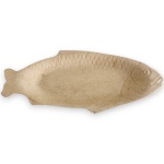 BOCH F.Y. LA LOUVIÈRE - TRAVESSA, PARTE DE SERVIÇO DE JANTAR, MADE IN BELGIUM, EXECUTADA EM FINA FAIANÇA ESMALTADA E VITRIFICADA, EM FORMATO ANATOMOMÓRFICO DE PEIXE COM EXUBERANTE DECORAÇÃO EM RELEVO REPRESENTANDO ESCAMAS E DETALHES ANATÔMICOS, MEDINDO 51,5 X 24,5 CM. APRESENTAM MARCAS DO TEMPO, USO, CRAQUELÊS, PEQUENOS RISCOS, DESGASTES E/OU IMPERFEIÇÕES COMPATÍVEIS COM SUA UTILIZAÇÃO E ESTADO DE CONSERVAÇÃO, CONFORME FOTOS EXTRAS.