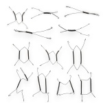 CONJUNTO DE SUPORTES DE ARAME PARA PRATOS DE PAREDE, DITOS ARANHAS, EXECUTADOS EM METAL COM SISTEMA DE MOLAS DE TENSÃO E HASTES ARTICULADAS, PRÓPRIOS PARA FIXAÇÃO E EXPOSIÇÃO SEGURA, COMPOSTO POR DOZE PEÇAS, MEDINDO 13 X 9 CM CADA. APRESENTAM MARCAS DO TEMPO, USO, PEQUENOS RISCOS, DESGASTES, PEQUENAS OXIDAÇÕES E/OU IMPERFEIÇÕES COMPATÍVEIS COM SUA UTILIZAÇÃO E ESTADO DE CONSERVAÇÃO, CONFORME FOTOS EXTRAS.