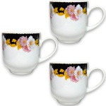 SCHMIDT - CONJUNTO DE XÍCARAS PARA CAFÉ, EXECUTADO EM PORCELANA ESMALTADA E VITRIFICADA, APRESENTANDO COM FAIXA COLORIDA E DECORAÇÃO FLORAL COM RAMOS E FLORES COMPOSTO POR TRÊS PEÇAS, MEDINDO 6 X 8 X 5 CM CADA. APRESENTANDO MARCAS DO TEMPO, USO, PEQUENOS RISCOS E/OU IMPERFEIÇÕES COMPATÍVEIS COM SUA UTILIZAÇÃO E ESTADO DE CONSERVAÇÃO, CONFORME FOTOS EXTRAS.