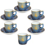 TK THUN - CONJUNTO PARA CAFÉ, MADE IN CZECHOSLOVAKIA, EXECUTADO EM PORCELANA ESMALTADA E VITRIFICADA, RECIPIENTES DE FORMATO CILÍNDRICO, RICAMENTE ORNADO COM DENSA DECORAÇÃO APRESENTANDO ELEMENTOS FITOMÓRFICOS, VOLUTAS E PÁSSARO EM INTENSO DOURADO, COMPOSTO POR ONZE PEÇAS, SENDO: SEIS XÍCARAS PARA CAFÉ, COM ALÇA ESTILIZADA DE LINHAS RETAS, MEDINDO 4,5 X 6,5 X 5 CM CADA E CINCO PIRES, MEDINDO 9,5 CM CADA. APRESENTAM MARCAS DO TEMPO, USO, PEQUENOS RISCOS, DESGASTES NA DOURAÇÃO, MANCHAS, PEQUENAS AVARIAS E/OU IMPERFEIÇÕES COMPATÍVEIS COM SUA UTILIZAÇÃO E ESTADO DE CONSERVAÇÃO, CONFORME FOTOS EXTRAS.