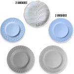 CONJUNTO PARA REPOSIÇÃO EXECUTADO EM MATERIAIS, TÉCNICAS, MARCAS, MODELOS, MEDIDAS, FORMATOS, TAMANHOS, UTILIDADES E PROCEDÊNCIAS DIVERSOS, COMPOSTO POR OITO PRATOS, SENDO: TRÊS PARA SOBREMESAS EM CERÂMICA, MARCA MAISON BY ROCHEDO, MEDINDO 19 CM CADA; DOIS RASOS EM CERÂMICA, COM CORPO FITOMÓRFICO EM FORMATO DE FOLHA COM NERVURAS EM RELEVO, MEDINDO 22 CM CADA; PRATO PARA SOBREMESA EM CERÂMICA, MADE IN ENGLAND, MARCA ROYAL STAFFORD, MEDINDO 21 CM; UM PARA SOPAS E/OU CALDOS E/OU MASSAS EM VIDRO OPALINA, MARCA SANTA MARINA, LINHA COLOREX, MEDINDO 21,5 CM; UM PARA SOPAS E/OU CALDOS E/OU MASSAS EM VIDRO OPALINA, MARCA SANTA MARINA, LINHA COLOREX, MEDINDO 22,5 CM. APRESENTAM MARCAS DO TEMPO, USO, DESGASTES E/OU IMPERFEIÇÕES COMPATÍVEIS COM SUA UTILIZAÇÃO E ESTADO DE CONSERVAÇÃO, CONFORME FOTOS EXTRAS. ESCLAREÇA TODAS AS DÚVIDAS ANTES DE EFETUAR SEU LANCE, QUE SERÁ CONSIDERADO IRREVOGÁVEL E IRRETRATÁVEL. CONSULTE PREVIAMENTE OS TERMOS E CONDIÇÕES DISPONÍVEIS NO SITE. CONTATO (21) 98264-3000.