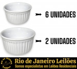CONJUNTO DE RAMEKINS EXECUTADOS EM PORCELANA ESMALTADA E VITRIFICADA, CORPO RANHURADO TRADICIONAL COMPOSTO POR OITO PEÇAS, SENDO: SEIS, MEDINDO 4 X 7 CM CDA E DOIS, MEDINDO 5 X 9 CM CADA. APRESENTAM MARCAS DO TEMPO, USO E PEQUENAS IMPERFEIÇÕES SUPERFICIAIS COMPATÍVEIS COM SUA UTILIZAÇÃO E ESTADO DE CONSERVAÇÃO, CONFORME FOTOS EXTRAS. ESCLAREÇA TODAS AS DÚVIDAS ANTES DE EFETUAR SEU LANCE, QUE SERÁ CONSIDERADO IRREVOGÁVEL E IRRETRATÁVEL. CONSULTE PREVIAMENTE OS TERMOS E CONDIÇÕES DISPONÍVEIS NO SITE. CONTATO (21) 98264-3000.