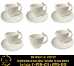 WOLFF — CONJUNTO PARA CHÁ, PARTE DE SERVIÇO DE MESA, LINHA BIRDS, EXECUTADO EM PORCELANA ESMALTADA E VITRIFICADA COMPOSTO POR ONZE PEÇAS, SENDO: SEIS XÍCARAS, CORPO BOJUDO, ALÇA ANATÔMICA ORNAMENTADA COM ESCULTURA, REPRESENTANDO PÁSSARO, MEDINDO 7 X 11 X 8 CM CADA E CINCO PIRES, MEDINDO 15 CM CADA. APRESENTAM MARCAS DO TEMPO, USO E PEQUENAS IMPERFEIÇÕES SUPERFICIAIS COMPATÍVEIS COM SUA UTILIZAÇÃO E ESTADO DE CONSERVAÇÃO, CONFORME FOTOS EXTRAS. ESCLAREÇA TODAS AS DÚVIDAS ANTES DE EFETUAR SEU LANCE, QUE SERÁ CONSIDERADO IRREVOGÁVEL E IRRETRATÁVEL. CONSULTE PREVIAMENTE OS TERMOS E CONDIÇÕES DISPONÍVEIS NO SITE. CONTATO (21) 98264-3000.