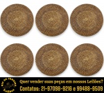 CONJUNTO DE SOULPLATS EXECUTADO EM FIBRA NATURAL TRANÇADA COMPOSTO POR SEIS PEÇAS, MEDINDO 36 CM CADA. APRESENTAM MARCAS DO TEMPO, USO E PEQUENAS IMPERFEIÇÕES SUPERFICIAIS COMPATÍVEIS COM SUA UTILIZAÇÃO E ESTADO DE CONSERVAÇÃO, CONFORME FOTOS EXTRAS. ESCLAREÇA TODAS AS DÚVIDAS ANTES DE EFETUAR SEU LANCE, QUE SERÁ CONSIDERADO IRREVOGÁVEL E IRRETRATÁVEL. CONSULTE PREVIAMENTE OS TERMOS E CONDIÇÕES DISPONÍVEIS NO SITE. CCONTATO (21) 98264-3000.