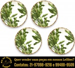 HOME STYLE — CONJUNTO, PARTE DE SERVIÇO DE JANTAR, EXECUTADO EM CERÂMICA ESMALTDA E VITRIFICADA, LINHA BAMBU OASIS, DECORADOS INTEGRALMENTE COM ESTAMPARIA DE FOLHAGENS TROPICAIS, BORDA TRABALHADA EM RELEVO, REPRESENTANDO BAMBU, COMPOSTO POR QUATRO PRATOS RASOS, MEDINDO 28 CM CADA. APRESENTAM MARCAS DO TEMPO, USO E PEQUENAS IMPERFEIÇÕES SUPERFICIAIS COMPATÍVEIS COM SUA UTILIZAÇÃO E ESTADO DE CONSERVAÇÃO, CONFORME FOTOS EXTRAS. ESCLAREÇA TODAS AS DÚVIDAS ANTES DE EFETUAR SEU LANCE, QUE SERÁ CONSIDERADO IRREVOGÁVEL E IRRETRATÁVEL. CONSULTE PREVIAMENTE OS TERMOS E CONDIÇÕES DISPONÍVEIS NO SITE. CONTATO (21) 98264-3000.