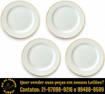 SCHMIDT - CONJUNTO, PARTE DE SERVIÇO DE JANTAR, EXECUTADO EM PORCELANA ESMALTADA E VITRIFCADA, BORDA FILETADA COMPOSTO POR QUATRO PRATOS RASOS, MEDINDO 26 CM CADA.APRESENTAM MARCAS DO TEMPO, USO E PEQUENAS IMPERFEIÇÕES SUPERFICIAIS COMPATÍVEIS COM SUA UTILIZAÇÃO E ESTADO DE CONSERVAÇÃO, CONFORME FOTOS EXTRAS. ESCLAREÇA TODAS AS DÚVIDAS ANTES DE EFETUAR SEU LANCE, QUE SERÁ CONSIDERADO IRREVOGÁVEL E IRRETRATÁVEL. CONSULTE PREVIAMENTE OS TERMOS E CONDIÇÕES DISPONÍVEIS NO SITE. CONTATO (21) 98264-3000.