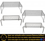 ORGANIZADOR EXECUTADO EM METAL CROMADO ARAMADO COMPOSTO POR QUATRO PEÇAS ENCAIXÁVEIS QUE PERMITEM A REGULAGEM DE LARGURA (EXTENSÍVEL), APRESENTANDO PÉS COM PONTEIRAS DE BORRACHA PROTETORA ANTIDERRAPANTE, SENDO: DUAS, MEDINDO 24 X 50 X 31 CM E DUAS, MEDINDO 15 X 42 X 20 CM. APRESENTAM MARCAS DO TEMPO, USO E PEQUENAS IMPERFEIÇÕES SUPERFICIAIS COMPATÍVEIS COM SUA UTILIZAÇÃO E ESTADO DE CONSERVAÇÃO, DESTACANDO PARA A FALTA DE DUAS PONTEIRAS DE BORRACHA, CONFORME FOTOS EXTRAS. ESCLAREÇA TODAS AS DÚVIDAS ANTES DE EFETUAR SEU LANCE, QUE SERÁ CONSIDERADO IRREVOGÁVEL E IRRETRATÁVEL. CONSULTE PREVIAMENTE OS TERMOS E CONDIÇÕES DISPONÍVEIS NO SITE. CONTATO (21) 98264-3000.