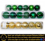 CONJUNTO DE BOLAS NATALINAS EXECUTADAS EM MATERIAL PLÁSTICO, POSSIVELMENTE POLIPROPILENO, MARCAS, MODELOS, REVESTIMENTOS E PROCEDÊNCIAS DIVERSOS, COMPOSTO POR 18 (DEZOITO) PEÇAS, SENDO: SEIS, COR VERDE, APRESENTANDO TEXTURAS VARIADAS, MEDINDO 8 CM CADA; SEIS, COR VERDE, APRESENTANDO TEXTURAS VARIADAS, MEDINDO 10 CM CADA E SEIS, COR DOURADA, APRESENTANDO REVESTIMENTOS MISTOS, MEDINDO 10 CM CADA. APRESENTAM MARCAS DO TEMPO, USO E PEQUENAS IMPERFEIÇÕES SUPERFICIAIS COMPATÍVEIS COM SUA UTILIZAÇÃO E ESTADO DE CONSERVAÇÃO, CONFORME FOTOS EXTRAS. ESCLAREÇA TODAS AS DÚVIDAS ANTES DE EFETUAR SEU LANCE, QUE SERÁ CONSIDERADO IRREVOGÁVEL E IRRETRATÁVEL. CONSULTE PREVIAMENTE OS TERMOS E CONDIÇÕES DISPONÍVEIS NO SITE. CONTATO (21) 98264-3000.