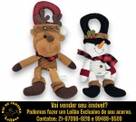 CONJUNTO DE BONECOS, IDEAIS PARA ENFEITES NATALINOS, POSSUEM ALÇA SUPERIOR INTEGRADA EM FORMATO DE OLHO PARA FIXAÇÃO EM MAÇANETAS E/OU GANCHOS EXECUTADOS EM MATERIAIS COM ENCHIMENTOS MACIOS, MARCAS, MODELOS E PROCEDÊNCIAS DIVERSOS, REPRESENTANDO PERSONAGENS CLÁSSICOS DE NATAL, CORPO FLEXÍVEL EM FORMATO DE MOLA EM MATERIAL PLÁSTICO REVESTIDO, PERMITINDO EFEITO DE ESTIRAMENTO, MEDINDO ENTRE 35 CM ATÉ 80 CM, COMPOSTO POR DUAS PEÇAS, SENDO: UM, REPRESENTANDO RENA, APRESENTA GORRO COM CHIFRES, DETALHE DE GUIZOS METÁLICOS E CACHECOL XADREZ E UM, REPRESENTANDO BONECO DE NEVE, APRESENTA CARTOLA COM DETALHE DE PALHA E AZEVINHO E CACHECOL XADREZ COMBINANDO. APRESENTAM MARCAS DO TEMPO, USO E PEQUENAS IMPERFEIÇÕES SUPERFICIAIS COMPATÍVEIS COM SUA UTILIZAÇÃO E ESTADO DE CONSERVAÇÃO, CONFORME FOTOS EXTRAS. ESCLAREÇA TODAS AS DÚVIDAS ANTES DE EFETUAR SEU LANCE, QUE SERÁ CONSIDERADO IRREVOGÁVEL E IRRETRATÁVEL. CONSULTE PREVIAMENTE OS TERMOS E CONDIÇÕES DISPONÍVEIS NO SITE. CONTATO (21) 98264-3000.