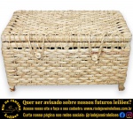 BAÚ ORGANIZADOR COM TAMPA BASCULANTE ACOPLADA EXECUTADO EM FIBRA NATURAL TRANÇADA SOBRE ESTRUTURA REFORÇADA, APRESENTA DOIS FECHOS FRONTAIS COM ALÇAS DE CORDA TRANÇADA E BOTÕES DE FIXAÇÃO NO PRÓPRIO MATERIAL, QUATRO PEQUENOS PÉS DE SUSTENTAÇÃO NA BASE, MEDINDO 40 X 63 X 38 CM. APRESENTAM MARCAS DO TEMPO, USO E PEQUENAS IMPERFEIÇÕES SUPERFICIAIS COMPATÍVEIS COM SUA UTILIZAÇÃO E ESTADO DE CONSERVAÇÃO, CONFORME FOTOS EXTRAS. ESCLAREÇA TODAS AS DÚVIDAS ANTES DE EFETUAR SEU LANCE, QUE SERÁ CONSIDERADO IRREVOGÁVEL E IRRETRATÁVEL. CONSULTE PREVIAMENTE OS TERMOS E CONDIÇÕES DISPONÍVEIS NO SITE. CONTATO (21) 98264-3000.