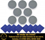 CONJUNTO PARA MESA POSTA EXECUTADO EM TECIDO COM PADRONAGENS DIVERSAS, COR AZUL, COMPOSTO POR QUINZE (15) PEÇAS, SENDO: SETE (7) CAPAS REMOVÍVEIS COM PADRÃO LISTRADO, MEDINDO 31 CM CADA E OITO (8) GUARDANAPOS COM ESTAMPA DE POÁS, MEDINDO 40 X 40 CM CADA. APRESENTAM MARCAS DO TEMPO, USO E PEQUENAS IMPERFEIÇÕES SUPERFICIAIS COMPATÍVEIS COM SUA UTILIZAÇÃO E ESTADO DE CONSERVAÇÃO, CONFORME FOTOS EXTRAS. ESCLAREÇA TODAS AS DÚVIDAS ANTES DE EFETUAR SEU LANCE, QUE SERÁ CONSIDERADO IRREVOGÁVEL E IRRETRATÁVEL. CONSULTE PREVIAMENTE OS TERMOS E CONDIÇÕES DISPONÍVEIS NO SITE. CONTATO (21) 98264-3000.