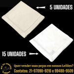 CONJUNTO PARA MESA POSTA EXECUTADO EM TECIDOS, CORES, PADRONAGENS, MARCAS E MODELOS DIVERSOS, COMPOSTO POR VINTE (20) GUARDANAPOS, MEDINDO 40 CM CADA, SENDO: QUINZE (15), MARCA HOME STYLE, CONFECCIONADOS EM TECIDO DE ALGODÃO, COR BRANCA, COM ACABAMENTO EM AJOUR (PONTO PALITO) NAS BORDAS E CINCO (5) EM TECIDO MISTO, COR BEGE, COM DETALHE DE PONTO PALITO VAZADO EM SEU CONTORNO. APRESENTAM MARCAS DO TEMPO, USO E PEQUENAS IMPERFEIÇÕES SUPERFICIAIS COMPATÍVEIS COM SUA UTILIZAÇÃO E ESTADO DE CONSERVAÇÃO, CONFORME FOTOS EXTRAS. ESCLAREÇA TODAS AS DÚVIDAS ANTES DE EFETUAR SEU LANCE, QUE SERÁ CONSIDERADO IRREVOGÁVEL E IRRETRATÁVEL. CONSULTE PREVIAMENTE OS TERMOS E CONDIÇÕES DISPONÍVEIS NO SITE. CONTATO (21) 98264-3000.