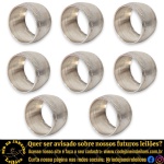 CONJUNTO PARA MESA POSTA EXECUTADO EM METAL ESCOVADO COMPOSTO POR OITO (8) ARGOLAS PARA GUARDANAPOS, MEDINDO 5 X 3 CM CADA. APRESENTAM MARCAS DO TEMPO, USO E PEQUENAS IMPERFEIÇÕES SUPERFICIAIS COMPATÍVEIS COM SUA UTILIZAÇÃO E ESTADO DE CONSERVAÇÃO, CONFORME FOTOS EXTRAS. ESCLAREÇA TODAS AS DÚVIDAS ANTES DE EFETUAR SEU LANCE, QUE SERÁ CONSIDERADO IRREVOGÁVEL E IRRETRATÁVEL. CONSULTE PREVIAMENTE OS TERMOS E CONDIÇÕES DISPONÍVEIS NO SITE. CONTATO (21) 98264-3000.