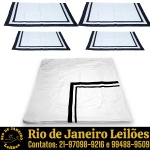 ARTELASSE - CONJUNTO JOGO PARA CAMA CONFECCIONADO EM TECIDO 100% ALGODÃO, COR BRANCA, COM SOFISTICADA APLICAÇÃO DE BARRAS E FAIXAS DUPLAS, COR PRETA, COMPOSTO POR CINCO PEÇAS, SENDO: CAPA DE EDREDOM E/ OU DUVET, MEDINDO  280 X 240 CM; DOIS PORTA-TRAVESSEIROS, MEDINDO 90 X 60 CM CADA E DOIS PORTA-TRAVESSEIROS, MEDINDO 110 X 60 CM CADA. APRESENTAM MARCAS DO TEMPO, USO, DESGASTES E/OU PEQUENAS IMPERFEIÇÕES COMPATÍVEIS COM SUA UTILIZAÇÃO E ESTADO DE CONSERVAÇÃO, CONFORME FOTOS EXTRAS. ESCLAREÇA TODAS AS DÚVIDAS ANTES DE EFETUAR SEU LANCE, QUE SERÁ CONSIDERADO IRREVOGÁVEL E IRRETRATÁVEL. CONSULTE PREVIAMENTE OS TERMOS E CONDIÇÕES DISPONÍVEIS NO SITE. CONTATO (21) 98264-3000.