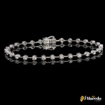 Pulseira Ouro Branco 18k com diamantes sendo 30 diamantes de 3pontos cada letra HVS1 Tamanho 18cm Pe
