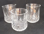 CRISTAL- 3 Lindos copos em cristal provavelmente Francês, para água, medindo 8,5 x 7cm, como novos.