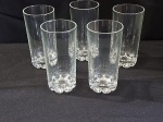 CRISTAL - 5 lindos copos de água em cristal italiano liso, medindo 13,7x7cm, como novos.
