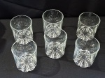 CRISTAL - 6 lindos copos para whisky em cristal italiano liso, medindo 9 x7,7cm, como novos.