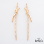 CONDIÇÃO ESPECIAL: 3x SEM JUROS: TIIFANY & Co. - Brincos Longos em Ouro Rosa 18K com Diamantes - Col