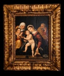 Círculo/Seguidor de BERNARDINO LUINI (Runo, Dumenza, Itália, c. 1480  Milão, Itália, 1532) Sagrada