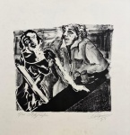 Obra em Litogravura numerada 7/12 assinada e datada 1983. Mede 48 x 67 cm.