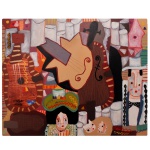 ASFADUROFF NIBBES, JAVIER ALVARO (Montevidéu, Uruguai 1954) -  Composição Musical Cubismo.  Óleo e Encáustica s/ Tela. Ass. datado e titulado 2026, no verso. 80 x 100 cm.