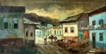 J. VOLPONI - Sem título - OST assinado CID, med. 52X97cm. Sem moldura. Apresenta rasgo na tela e desgaste no chassis. 