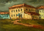 PAULO MARINHO - Velho Casarão - OST assinado, datado 85 no verso,  med. 16X22cm. Sem chassis e moldura. 