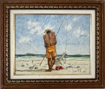 JULIO CESAR SARAIVA - Garantindo o Almoço - OSE assinado CID, titulado e datado 2005 no verso, med. 22X27cm, com moldura em madeira med. 31X36cm 