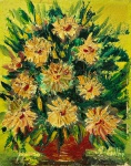 A. COELHO - Vaso de flores com fundo verde - OST, assinado CID, med. 14X18cm. Sem moldura