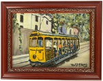 RUTH A. REIS - Bondinho de Sta. Tereza - OST colado em eucatex. assinado CID e datado 2/2005 no verso. med. 13X18cm com moldura med. 18X23cm 