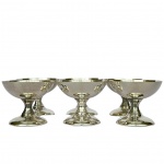MAGNA PRATA  10GRS - Conj. com 6 (seis) Taças para sorvete em metal espessurado à prata, med. 7cm de diâmetro