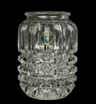 BOHEMIA - Vaso em cristal tcheco com decorações geométricas, med. 10cm de altura 