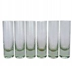Conj. com 6 copos para vodka em vidro canelado com design espiral, med. 13cm de altura 
