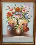 Sem assinatura - Vaso de Flor. OSE, med. 20X25cm com moldura med. 22X28cm 