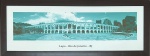 Fotografia decorativa da Lapa  RJ em tons de verde com fundo branco e moldura em madeira escura e proteção de vidro med. 38X96cm 