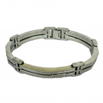 FOSSIL - Pulseira masculina com elos articulados em aço inoxidável, med. 20cm aberta